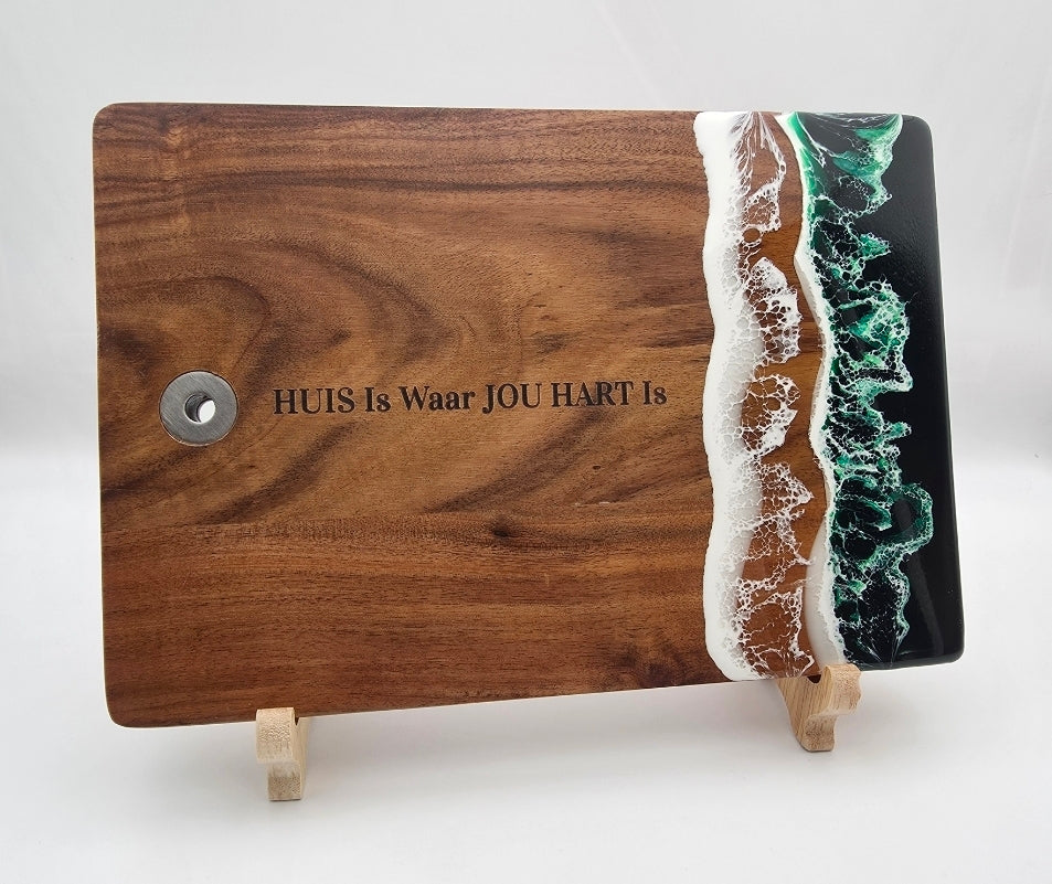 Personalized Cheese Board with Wooden Stand - 30cm X 20cm