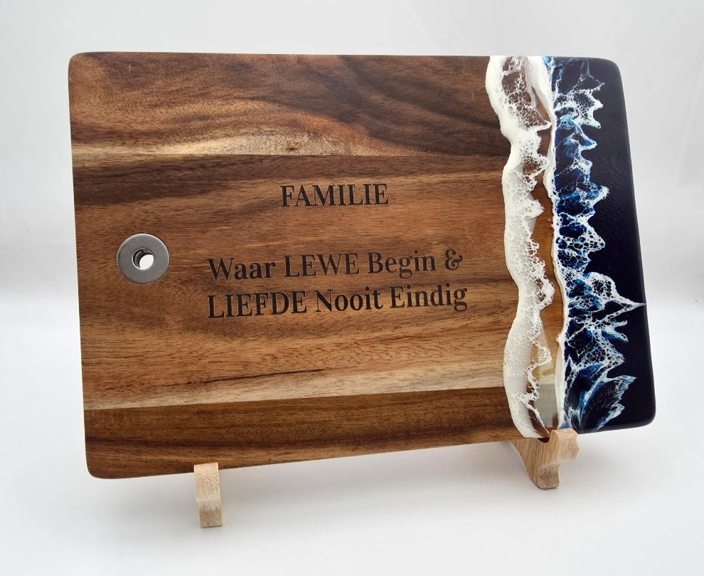 Personalized Cheese Board with Wooden Stand - 30cm X 20cm