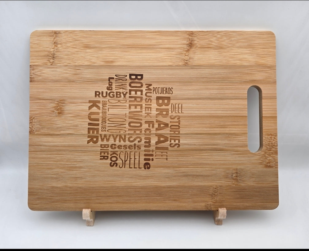 Personalized Bamboo Barbeque / Cheese Board - 30cm X 20cm