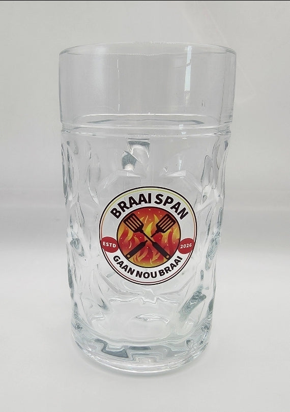Personalized Glass Beer Mug - 1l
